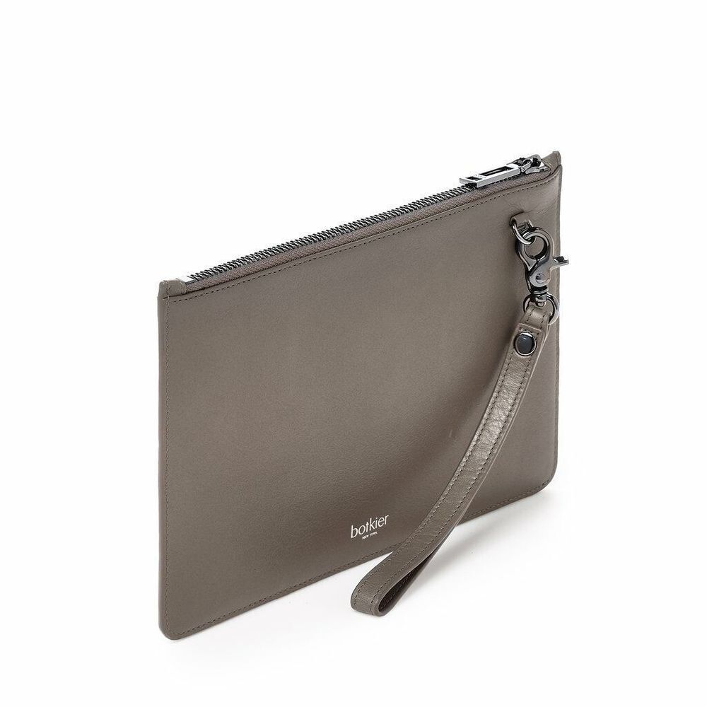 new Botkier New York TZ Wristlet winter grey Moto Zip Wallet - Picture 2 of 4